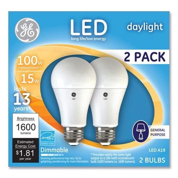 General Electric 93127672 100 watt LED Bulbs - A19 - Daylight - Pack of 4, Ge, Mfr#: 93127672